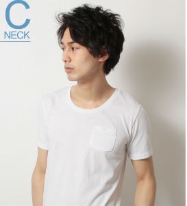 UネックTシャツ,メンズ